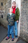 Kyle and Peter standing on the Prime Meridian at the Royal Observatory in Greenwich