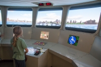 Kyle in the ship simulator at the National Maritime Museum in Greenwich