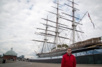 Peter with Cutty Sark in Greenwich