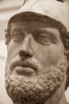 Marble portrait bust of Perikles at the British Museum in London