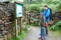 Kyle and Paul at the sheep dipping pen whil hiking along the Aberglaslyn Gorge