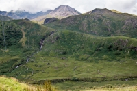 View of Snowdon Horseshoe from near Nant Gwynant
