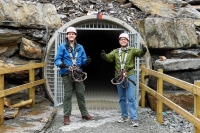 Paul and Peter at Zipworld Caverns at Llechwald Slate Caverns