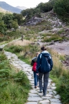 Suzanne and Kyle hiking from Beddgelert to Sygun Copper Mine