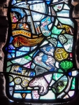 Chapel stained glass at Conwy Castle