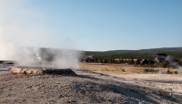 Teakettle Geyser in Upper Geyser Basin in Yellowstone