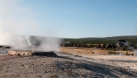 Teakettle Geyser in Upper Geyser Basin in Yellowstone