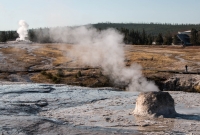 Beehive Geyser in Upper Geyser Basin in Yellowstone