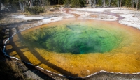 Morning Glory Pool in Upper Geyser Basin in Yellowstone