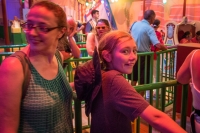 Suzanne and Kyle in line for Toy Story Mania at Hollywood Studios