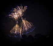 Magic Kingdom fireworks from room at Wilderness Lodge