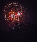 Magic Kingdom fireworks from room at Wilderness Lodge