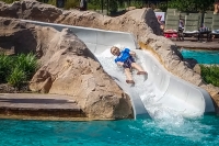 Kyle at the pool at Wilderness Lodge in Disney World