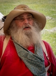 Prospector reenactor in San Juan Bautista, California