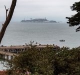 View of Alcatraz from Presidio in San Francisco