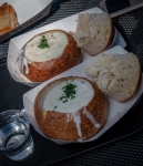 Clam Chowder in Sourdough bowl at Boudin Bakery in San Francisco