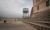 Exercise Yard on Alcatraz Island in San Francisco