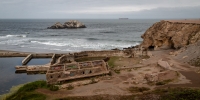 Seal Rocks and Sutro Baths ruins on Lands End Trail in San Francisco