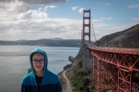 Kyle and Golden Gate Bridge from Golden Gate Bridge View in Sausalito