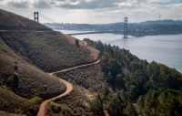 View of Golden Gate Bridge from Golden Gate Viewpoint in Sausalito