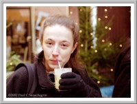 Suzanne enjoying a Gluhwein at the Nürnberg Christmas market