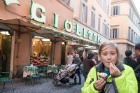 Enjoying the first gelato of this trip