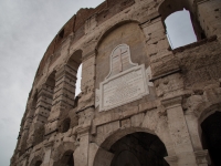 Christian plaque at the Colosseum