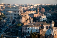 View of Colosseum from the roof of the Victor Emmanual II monument