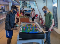 Kyle playing foosball on Anthem of the Seas