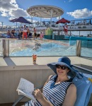 Suzanne on the pool deck on Anthem of the Seas