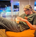 Kyle on the Pool deck on Anthem of the Seas in Nassau