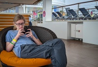 Kyle on the Pool deck on Anthem of the Seas
