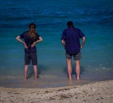 Kyle and Paul at Long Wharf (Junkanoo) Beach in Nassau