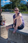 Suzanne at Long Wharf (Junkanoo) Beach in Nassau