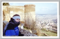 Orvieto: Suzanne enjoying the view of the Umbrian countryside