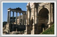 The Arch of Septimius Severus and the remains of the Temple of Saturn