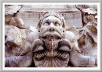 Detail of the fountain in the Piazza della Rotunda