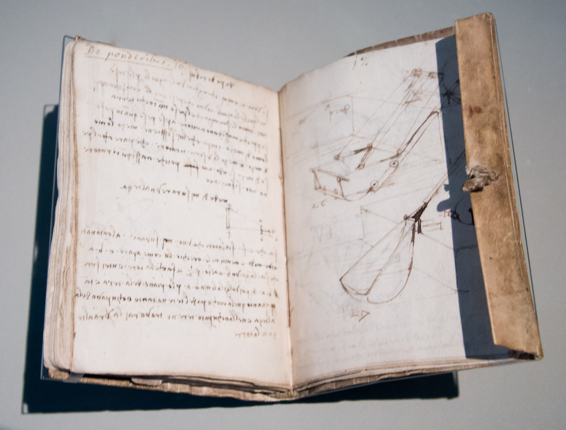 Da Vinci notebook at the Victoria and Albert Museum in London