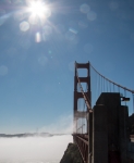 Walking along the Golden Gate Bridge in San Francisco
