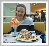 Suzanne Enjoying Ice Cream in Dresden