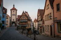 Ploenlein in morning in Rothenburg, Germany