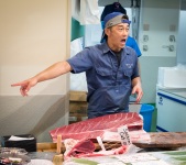 Tuna butchering at Tsukiji Fish Market