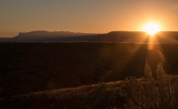 Sunset over Guadalupe Mountains in Carlsbad Caverns National Park, NM