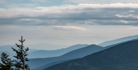 At the summit of Canon Mountain in Fanconia Notch, NH