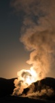 Sunrise at Old Faithful Geyser in Yellowstone, WY