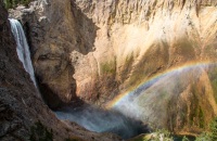 Lower Falls while Hiking Uncle Toms Trail in Grand Canyon of the Yellowstone, WY