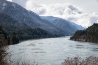 View of the Columbia RIver in Cascade Locks, OR