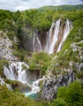 Veliki Slap (Great Waterfall) and Sastavci Fall at Plitvice Lakes National Park, Croatia