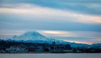 Seattle and Mt. Ranier from the Bainbridge Island Ferry
