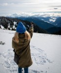 Tour group person at Hurricane Ridge in Olympic National Park